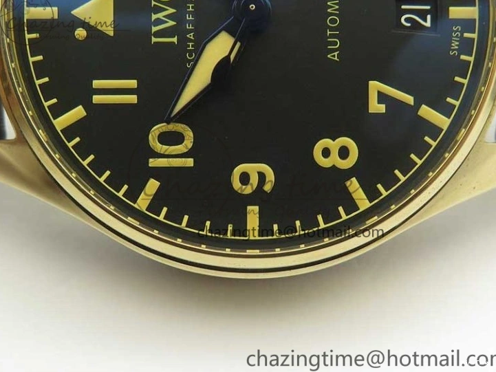 MIROTIME 0405 Big Pilot IW501005 Real Bronze ZF 1:1 Best Edition Black Dial on Brown Leather Strap A Sleek 7192